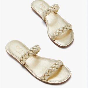 Kate Spade Miami Metallic Leather Sandals Sz. 9